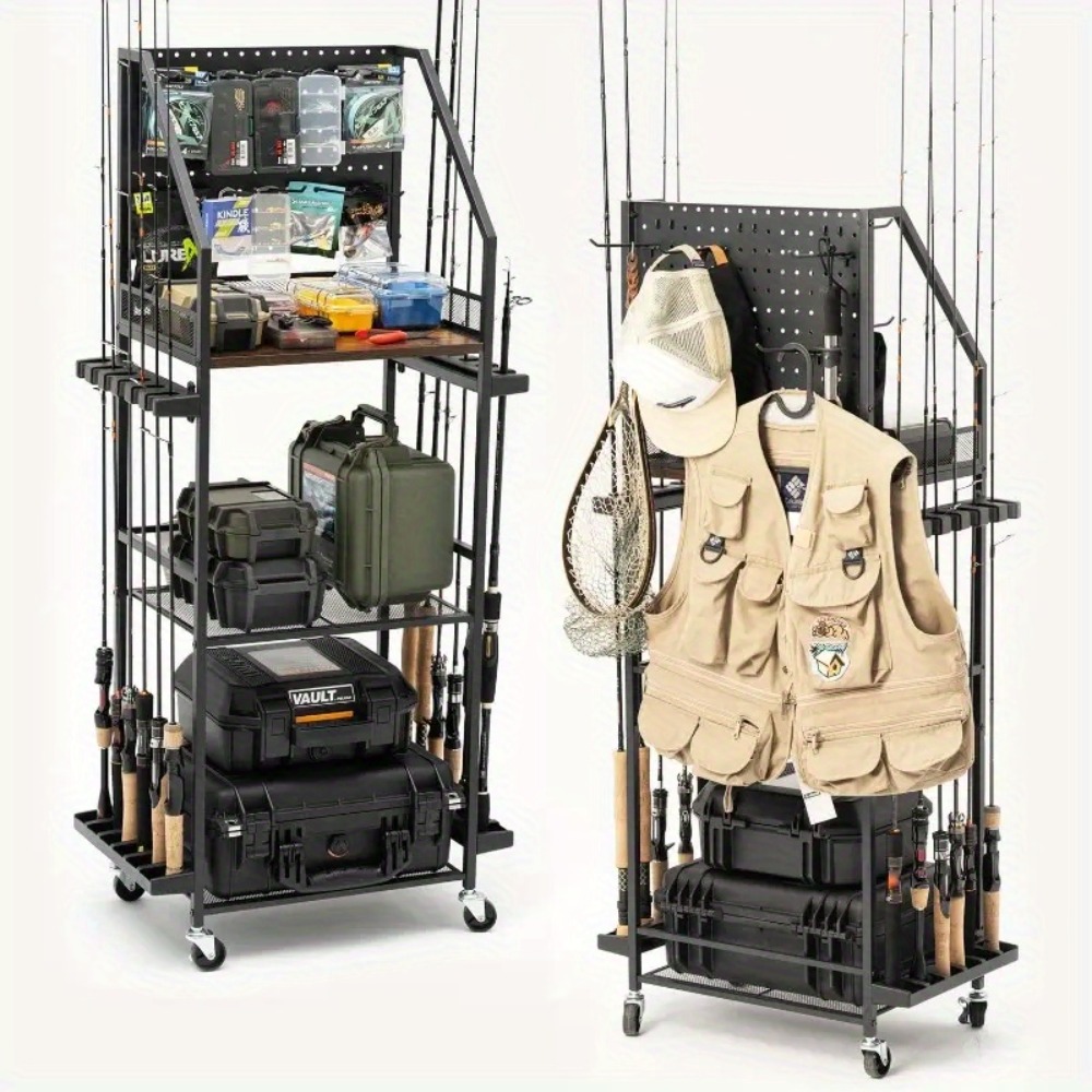Fishing Equipment Organizer - Fishing Rod Holders for Garage Fishing
