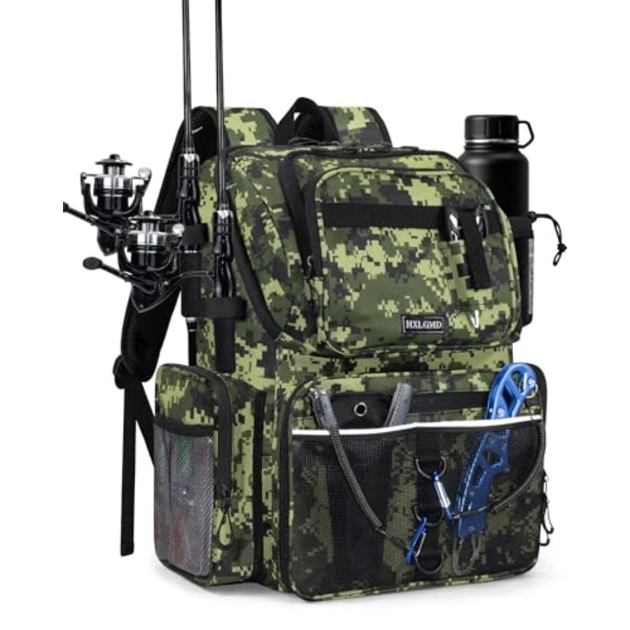 Fishing Equipment Usa - Fishing Backpack with Rod Holders, 43L
