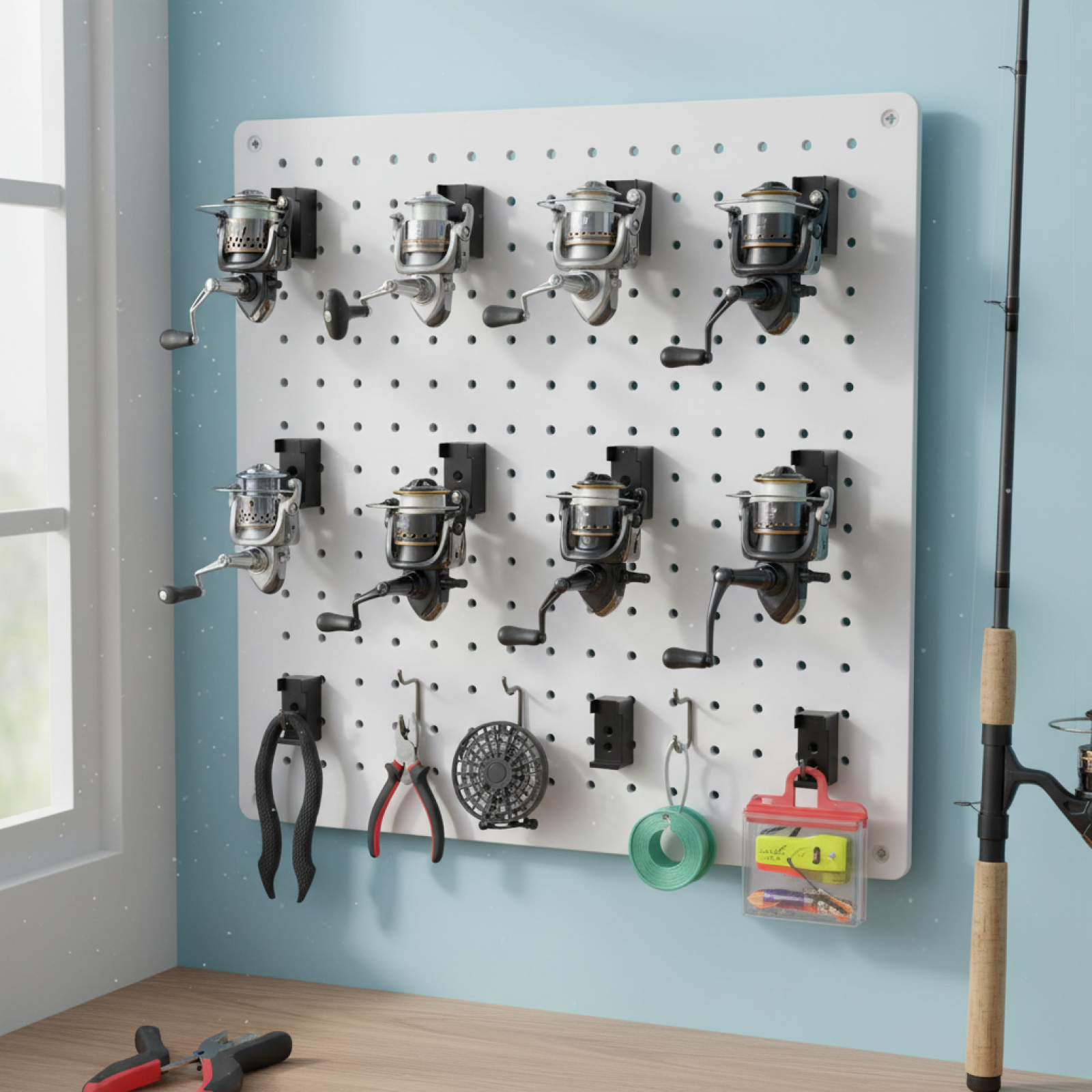 Fishing Reel Holder Wall Mount - Fishing Equipment Organizer ulasan dan harga
